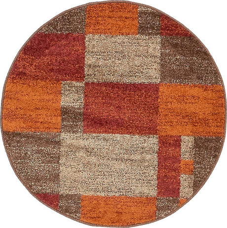 Multicolor 3' 1 x 3' 1 Autumn Round Area Rug 100% Polypropylene Durable Jute Backing Living Dining Room Bedroom Office Modern Decor Carpet for Sale at Rug Engine