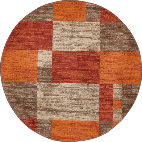 Multicolor 7' 10 x 7' 10 Autumn Round Area Rug 100% Polypropylene Durable Jute Backing Living Dining Room Bedroom Office Modern Decor Carpet for Sale at Rug Engine