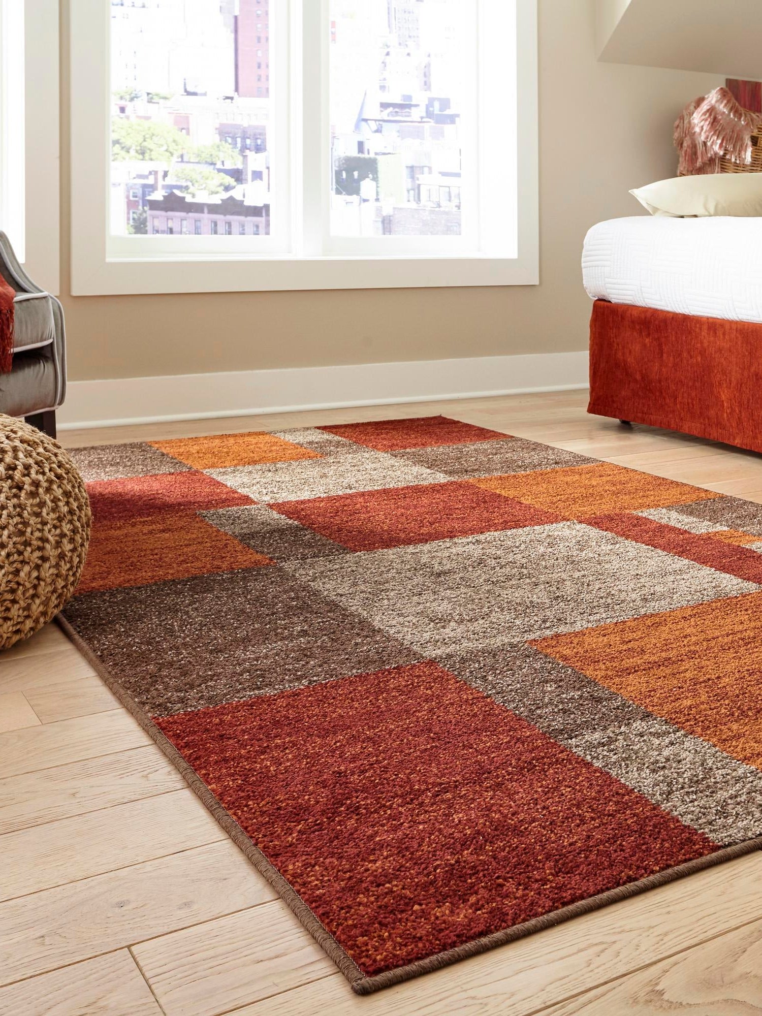 Multicolor 5' 3 x 8' Autumn Rectangle Area Rug Discounted Clearance Final Sale 100% Polypropylene Durable Jute Backing Living Dining Room Bedroom Office Modern Decor Carpet for Sale at Rug Engine