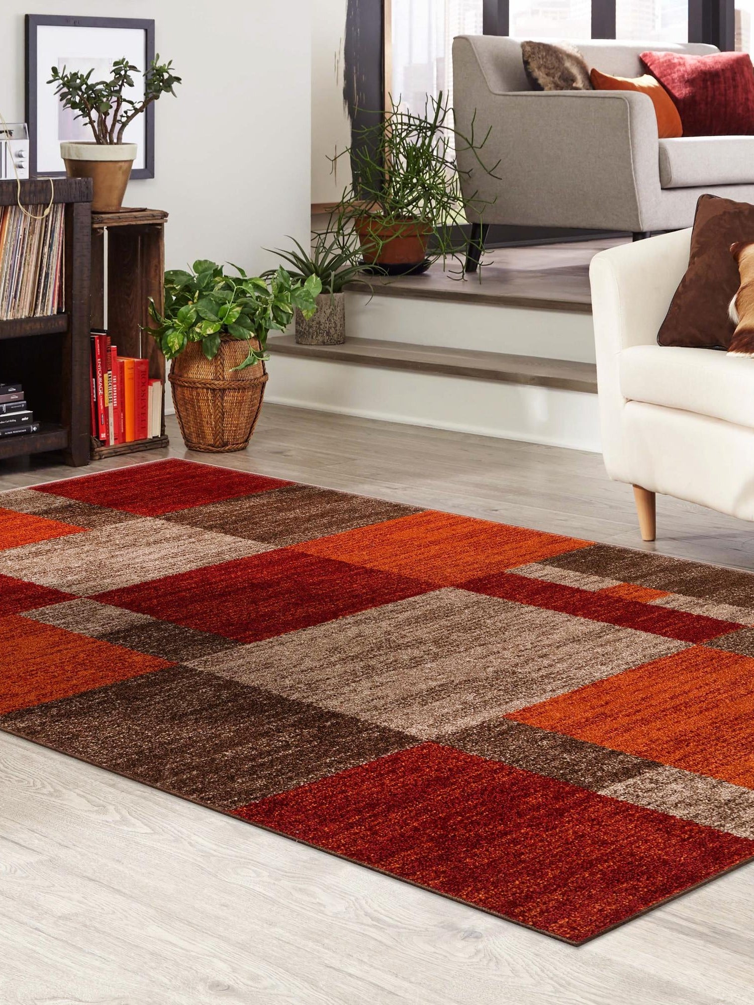 Multicolor 5' 3 x 8' Autumn Rectangle Area Rug Discounted Clearance Final Sale 100% Polypropylene Durable Jute Backing Living Dining Room Bedroom Office Modern Decor Carpet for Sale at Rug Engine