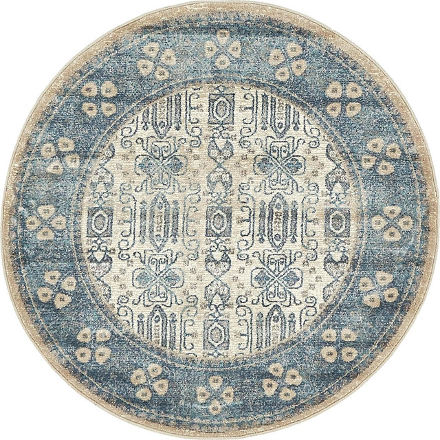 Beige 4' 1 x 4' 1 Salzburg Round Area Rug