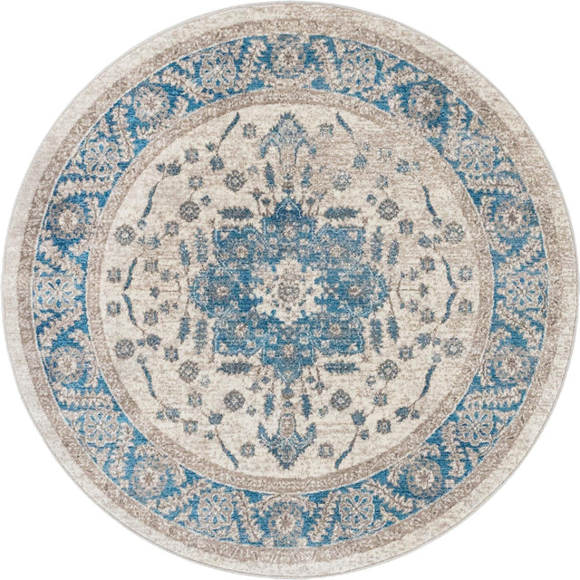 Cream 5' 1 x 5' 1 Salzburg Round Area Rug