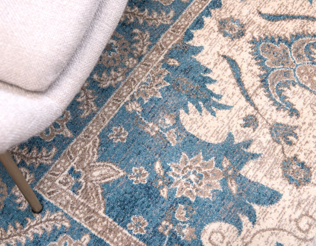 Cream 8' x 8' Salzburg Square Area Rug Stain Resistant Easy Clean Traditional Classic Design Durable Carpet for Affordable Interior Home Decorating for Sale at Rug Engine