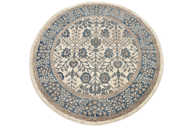 Cream 4' 1 x 4' 1 Salzburg Round Area Rug