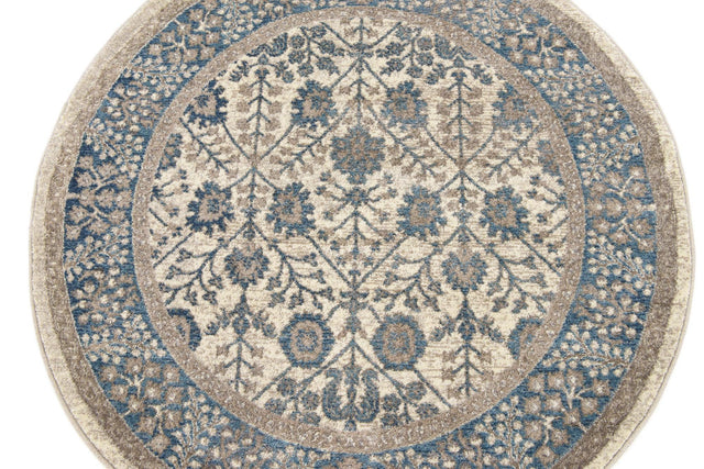 Cream 4' 1 x 4' 1 Salzburg Round Area Rug