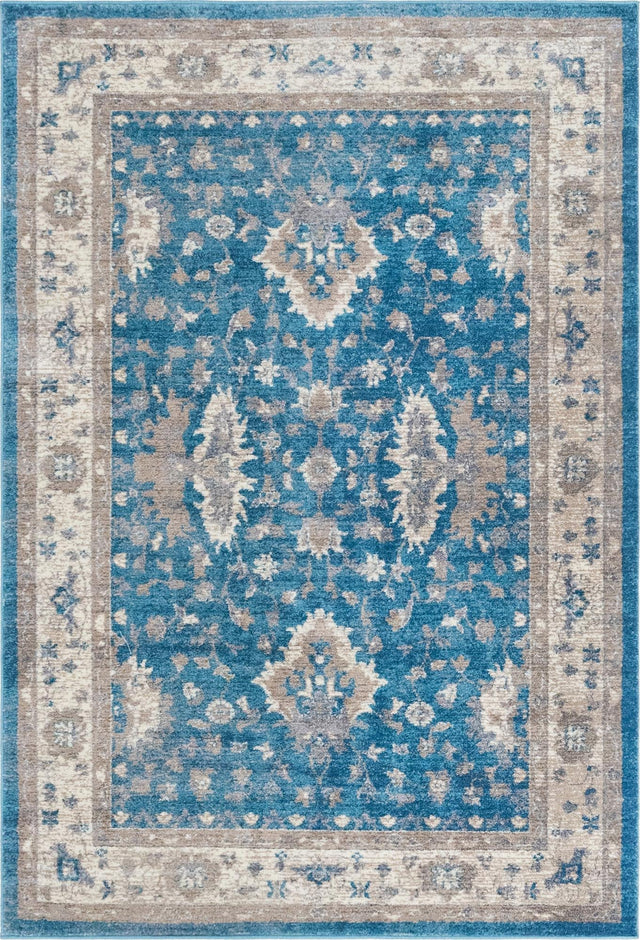 Light Blue 4' 1 x 6' 1 Salzburg Rectangle Area Rug