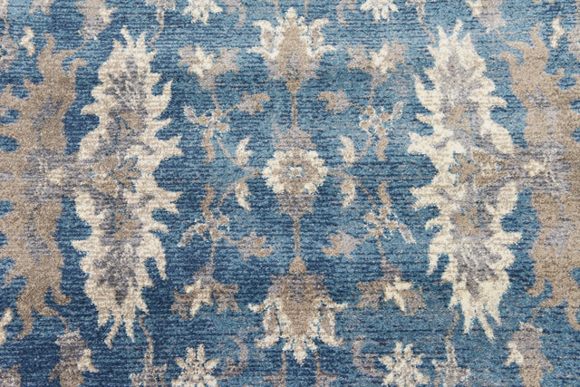 Light Blue 5' x 5' Salzburg Round Area Rug
