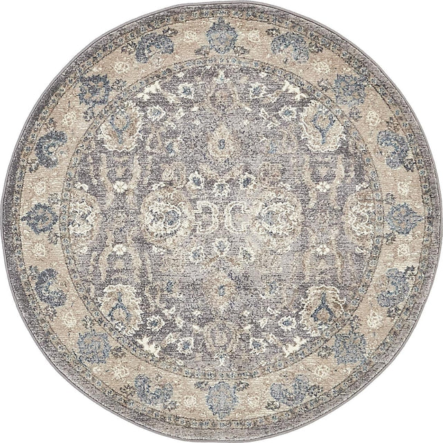Gray 4' 1 x 4' 1 Salzburg Round Area Rug