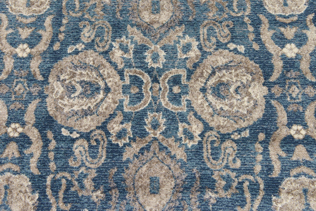 Light Blue 5' x 5' Salzburg Square Area Rug Stain Resistant Easy Clean Traditional Classic Design Durable Carpet for Affordable Interior Home Decorating for Sale at Rug Engine