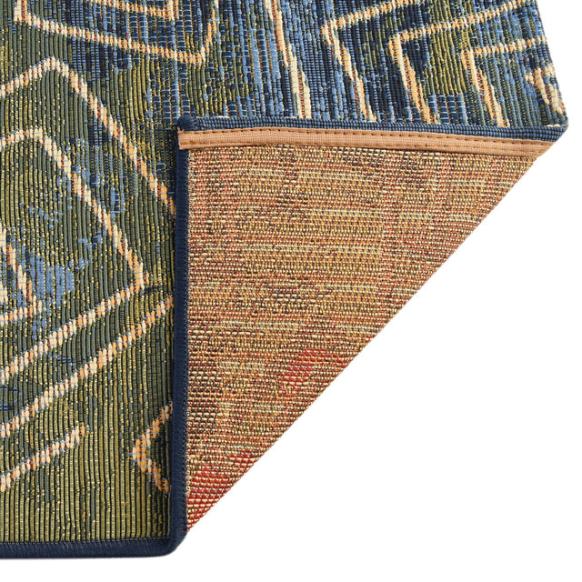 Blue 2' 2 x 3' 1 Outdoor Modern Rectangle Area Rug Weather Resistant for Patio, Deck, Terrace, Balcony, Porch 100% Polypropylene Modern Outside Carpet for Sale at Rug Engine