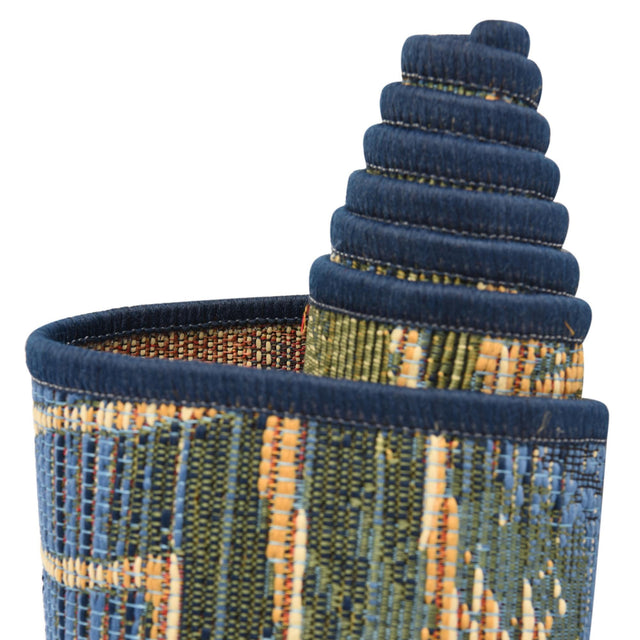 Blue 10' x 12' 2 Outdoor Modern Rectangle Area Rug Weather Resistant for Patio, Deck, Terrace, Balcony, Porch 100% Polypropylene Modern Outside Carpet for Sale at Rug Engine