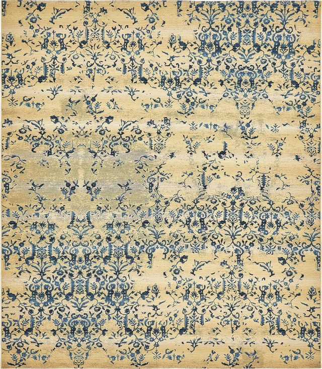 Beige 10' x 12' 2 Outdoor Botanical Rectangle Area Rug Weather Resistant for Patio, Deck, Terrace, Balcony, Porch Polypropylene Garden Floral Tropical Carpet for Sale at Rug Engine