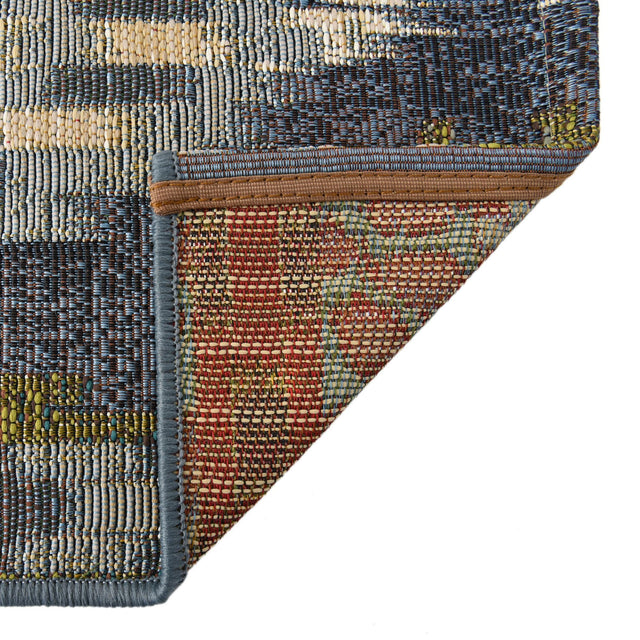 Blue 2' 7 x 10' Outdoor Modern Runner Area Rug Weather Resistant for Patio, Deck, Terrace, Balcony, Porch 100% Polypropylene Modern Outside Carpet for Sale at Rug Engine