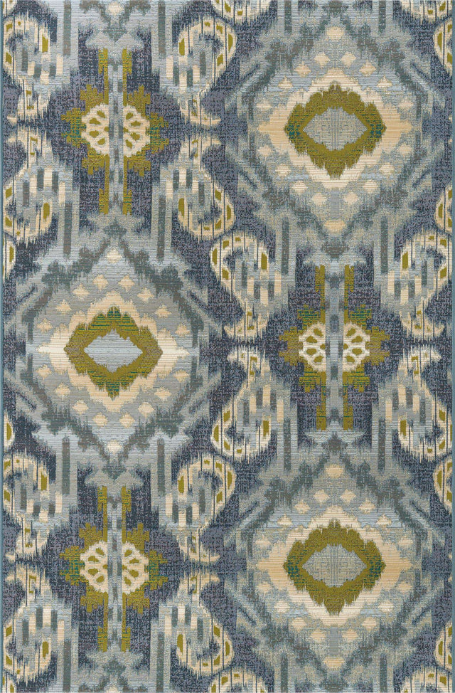Blue 5' 3 x 8' Outdoor Modern Rectangle Area Rug Weather Resistant for Patio, Deck, Terrace, Balcony, Porch 100% Polypropylene Modern Outside Carpet for Sale at Rug Engine