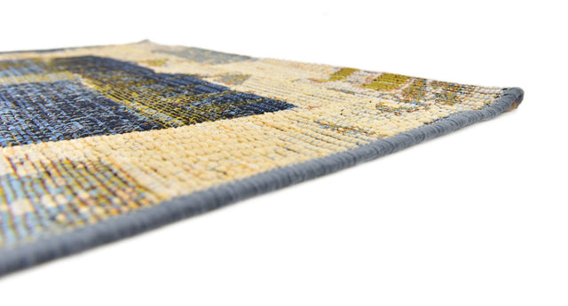 Blue 2' x 6' 1 Outdoor Modern Runner Area Rug Weather Resistant for Patio, Deck, Terrace, Balcony, Porch 100% Polypropylene Modern Outside Carpet for Sale at Rug Engine