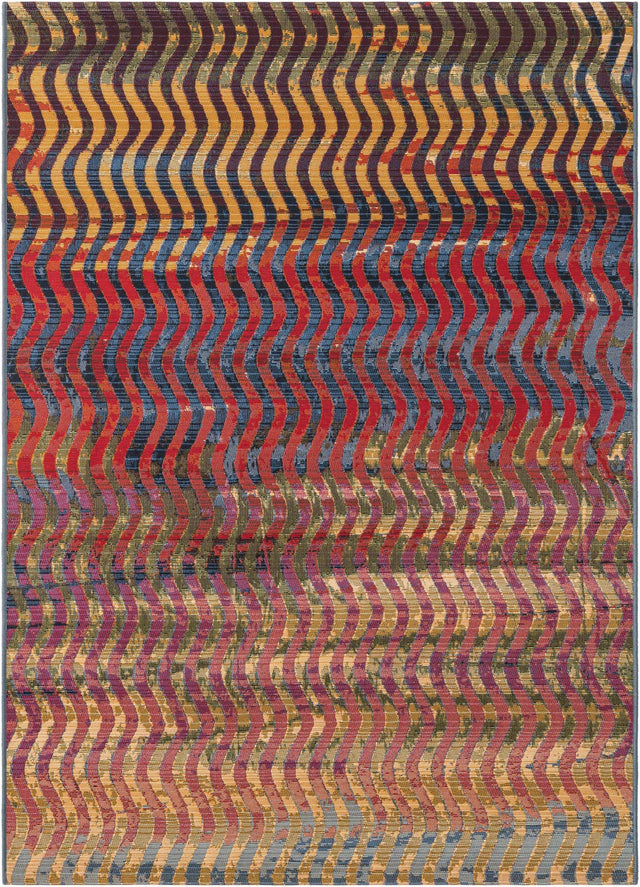 Multicolor 4' 1 x 6' 1 Outdoor Modern Rectangle Area Rug Weather Resistant for Patio, Deck, Terrace, Balcony, Porch 100% Polypropylene Modern Outside Carpet for Sale at Rug Engine