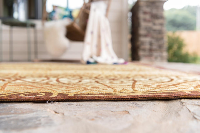 Beige and Terracotta 10' x 12' 2 Outdoor Trellis Rectangle Area Rug Weather Resistant for Patio, Deck, Terrace, Balcony, Porch Geometric Design Water Safe Outside Carpet for Sale at Rug Engine