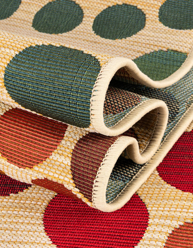 Beige 2' 7 x 11' Outdoor Modern Runner Area Rug Weather Resistant for Patio, Deck, Terrace, Balcony, Porch 100% Polypropylene Modern Outside Carpet for Sale at Rug Engine