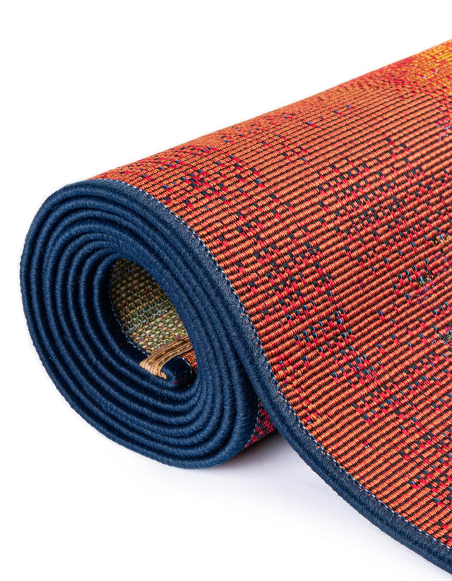 Multicolor 6' 1 x 6' 1 Outdoor Modern Square Area Rug Weather Resistant for Patio, Deck, Terrace, Balcony, Porch 100% Polypropylene Modern Outside Carpet for Sale at Rug Engine