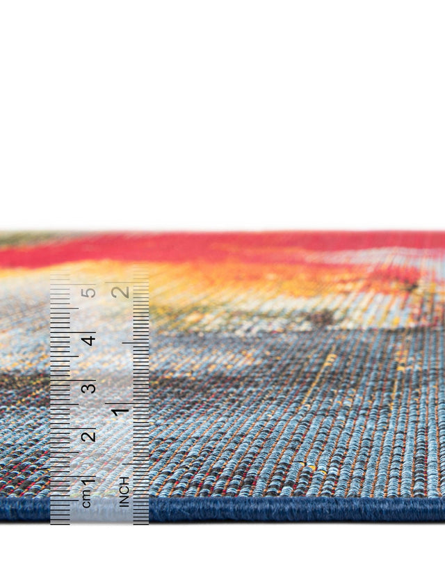 Multicolor 2' 2 x 3' 1 Outdoor Modern Rectangle Area Rug Weather Resistant for Patio, Deck, Terrace, Balcony, Porch 100% Polypropylene Modern Outside Carpet for Sale at Rug Engine