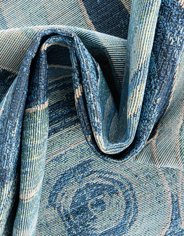 Light Blue 2' 2 x 3' 1 Outdoor Modern Rectangle Area Rug Weather Resistant for Patio, Deck, Terrace, Balcony, Porch