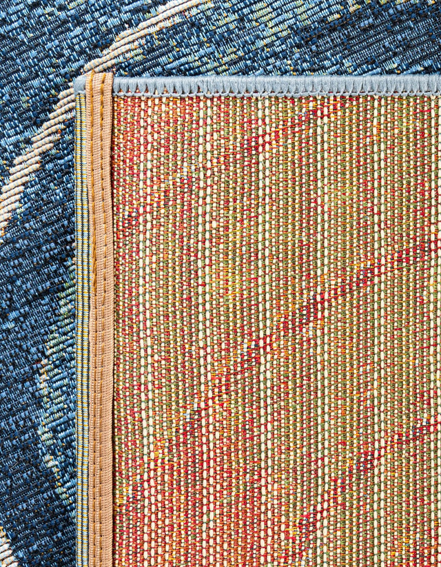 Light Blue 4' 1 x 6' 1 Outdoor Modern Rectangle Area Rug Weather Resistant for Patio, Deck, Terrace, Balcony, Porch 100% Polypropylene Modern Outside Carpet for Sale at Rug Engine