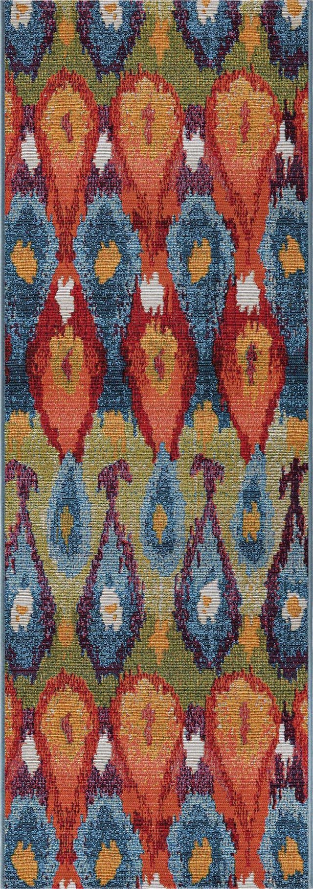 Multicolor 2' x 6' 1 Outdoor Modern Runner Area Rug Weather Resistant for Patio, Deck, Terrace, Balcony, Porch 100% Polypropylene Modern Outside Carpet for Sale at Rug Engine