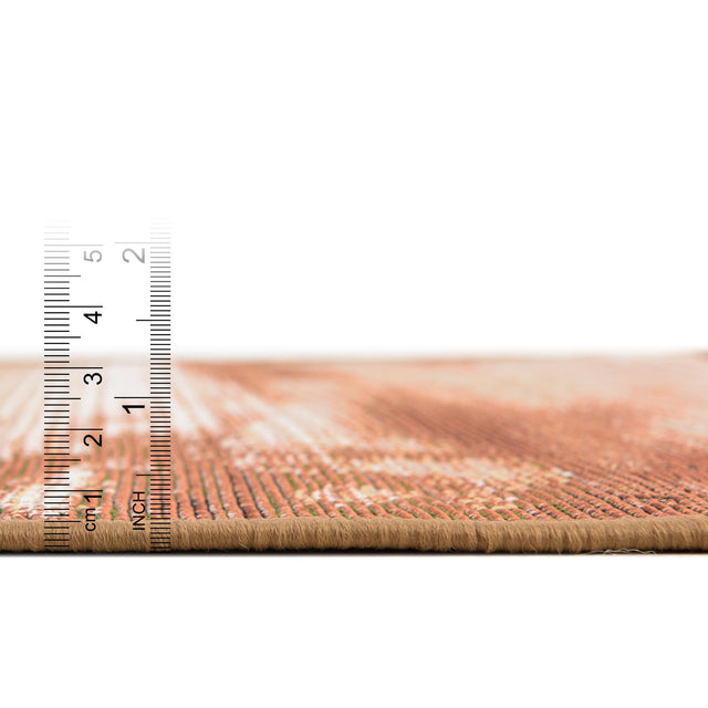 Brown 2' x 6' 1 Outdoor Modern Runner Area Rug Weather Resistant for Patio, Deck, Terrace, Balcony, Porch 100% Polypropylene Modern Outside Carpet for Sale at Rug Engine