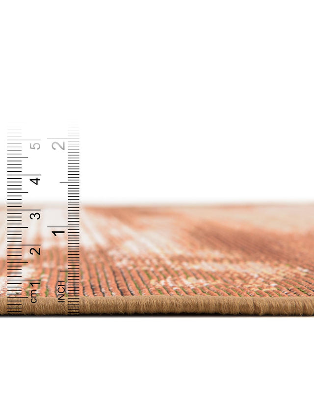 Brown 8' x 8' Outdoor Modern Round Area Rug Weather Resistant for Patio, Deck, Terrace, Balcony, Porch 100% Polypropylene Modern Outside Carpet for Sale at Rug Engine
