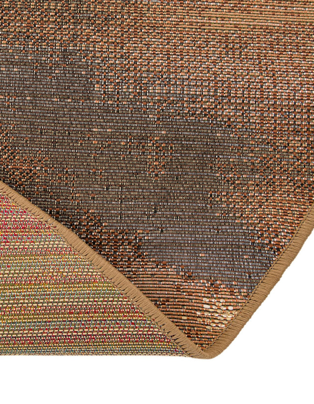 Brown 8' x 8' Outdoor Modern Round Area Rug Weather Resistant for Patio, Deck, Terrace, Balcony, Porch 100% Polypropylene Modern Outside Carpet for Sale at Rug Engine