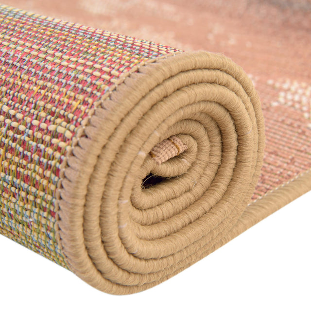 Brown 6' 1 x 6' 1 Outdoor Modern Square Area Rug Weather Resistant for Patio, Deck, Terrace, Balcony, Porch 100% Polypropylene Modern Outside Carpet for Sale at Rug Engine