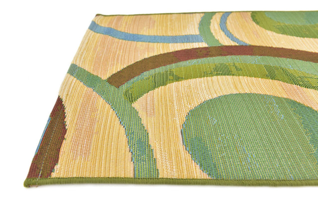 Beige 2' x 6' 1 Outdoor Modern Runner Area Rug Weather Resistant for Patio, Deck, Terrace, Balcony, Porch 100% Polypropylene Modern Outside Carpet for Sale at Rug Engine