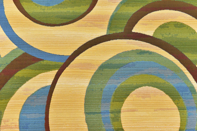 Beige 8' x 8' Outdoor Modern Round Area Rug Weather Resistant for Patio, Deck, Terrace, Balcony, Porch 100% Polypropylene Modern Outside Carpet for Sale at Rug Engine