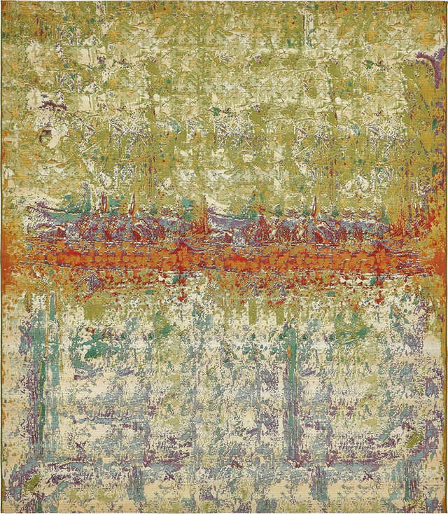 Multicolor 10' x 12' 2 Outdoor Modern Rectangle Area Rug Weather Resistant for Patio, Deck, Terrace, Balcony, Porch 100% Polypropylene Modern Outside Carpet for Sale at Rug Engine