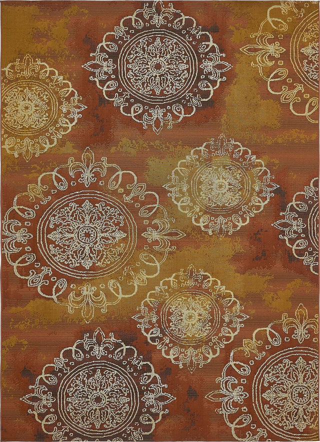 Rust Red 8' x 11' 4 Outdoor Modern Rectangle Area Rug Weather Resistant for Patio, Deck, Terrace, Balcony, Porch 100% Polypropylene Modern Outside Carpet for Sale at Rug Engine