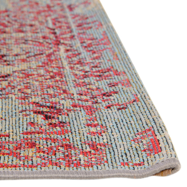 Light Blue 2' 2 x 3' 1 Outdoor Botanical Rectangle Area Rug Weather Resistant for Patio, Deck, Terrace, Balcony, Porch