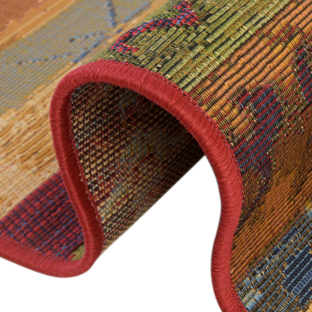 Multicolor 2' 7 x 9' Outdoor Modern Runner Area Rug Weather Resistant for Patio, Deck, Terrace, Balcony, Porch 100% Polypropylene Modern Outside Carpet for Sale at Rug Engine