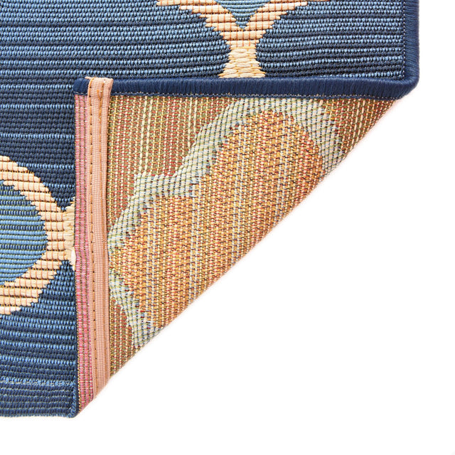 Blue 6' 1 x 6' 1 Outdoor Trellis Square Area Rug Weather Resistant for Patio, Deck, Terrace, Balcony, Porch Geometric Design Water Safe Outside Carpet for Sale at Rug Engine