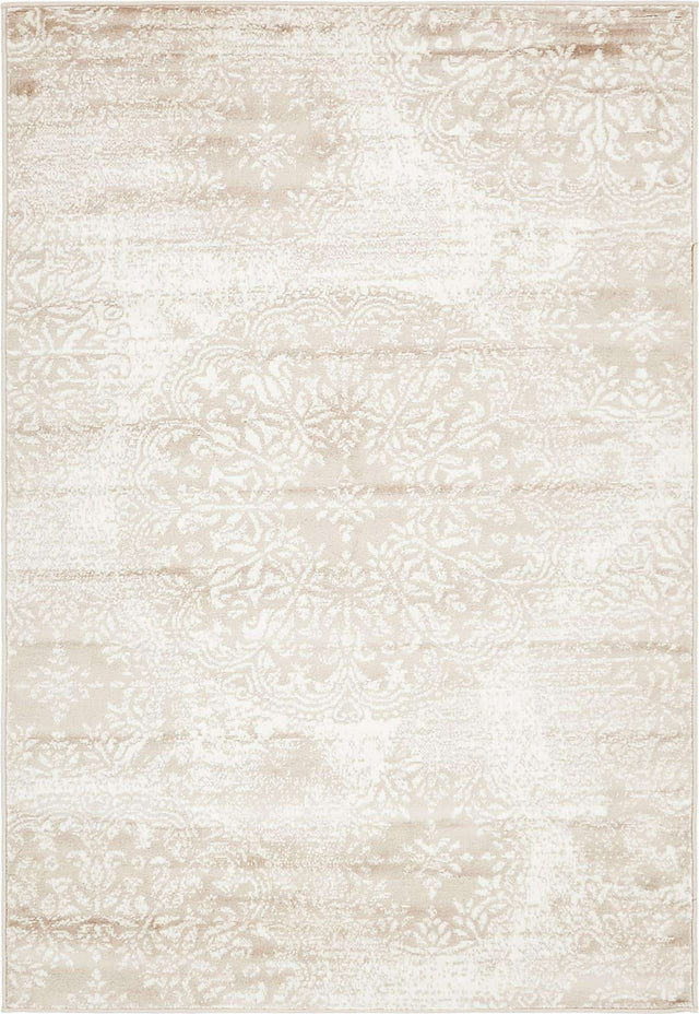 Beige 4' 1 x 6' 1 Sofia Rectangle Area Rug Durable Easy Clean Stain Resistant Unique Carpet for Affordable Interior Home Design for Sale at Rug Engine