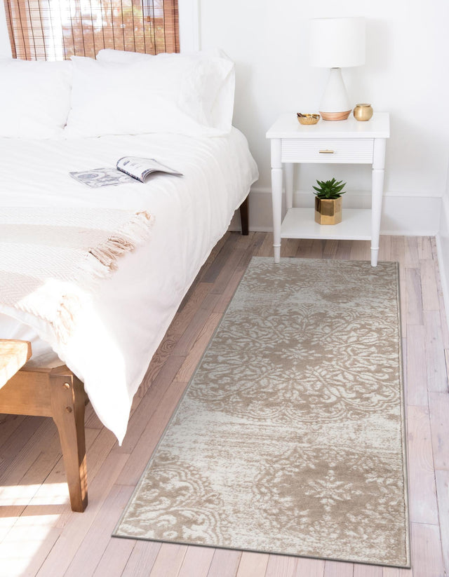 Beige 3' 3 x 19' 8 Sofia Runner Area Rug Durable Easy Clean Stain Resistant Unique Carpet for Affordable Interior Home Design for Sale at Rug Engine