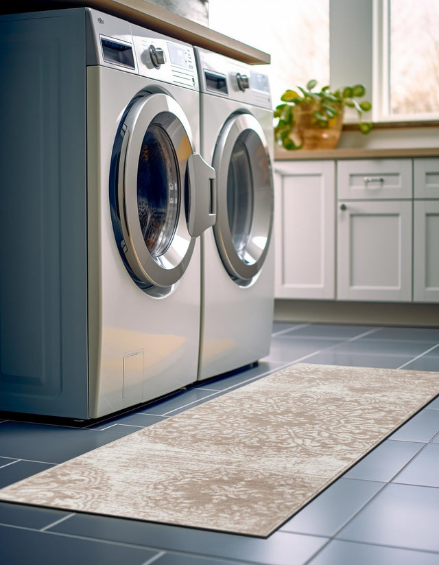 Beige 3' 3 x 19' 8 Sofia Runner Area Rug Durable Easy Clean Stain Resistant Unique Carpet for Affordable Interior Home Design for Sale at Rug Engine
