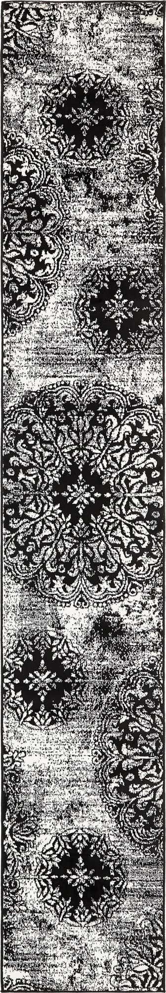 Black 2' x 13' 1 Sofia Runner Area Rug Durable Easy Clean Stain Resistant Unique Carpet for Affordable Interior Home Design for Sale at Rug Engine