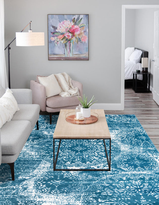 Blue 2' x 3' 1 Sofia Rectangle Area Rug Durable Easy Clean Stain Resistant Unique Carpet for Affordable Interior Home Design for Sale at Rug Engine