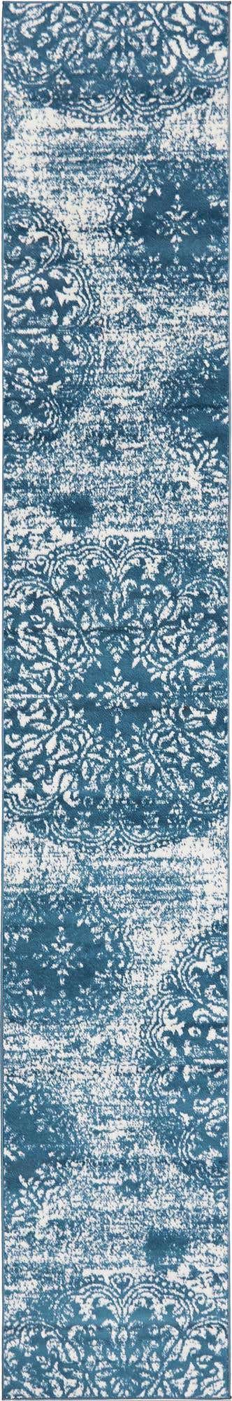 Blue 2' x 13' 1 Sofia Runner Area Rug Durable Easy Clean Stain Resistant Unique Carpet for Affordable Interior Home Design for Sale at Rug Engine