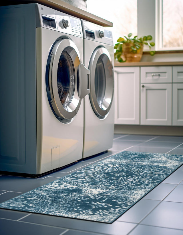 Blue 2' x 6' 7 Sofia Runner Area Rug Durable Easy Clean Stain Resistant Unique Carpet for Affordable Interior Home Design for Sale at Rug Engine