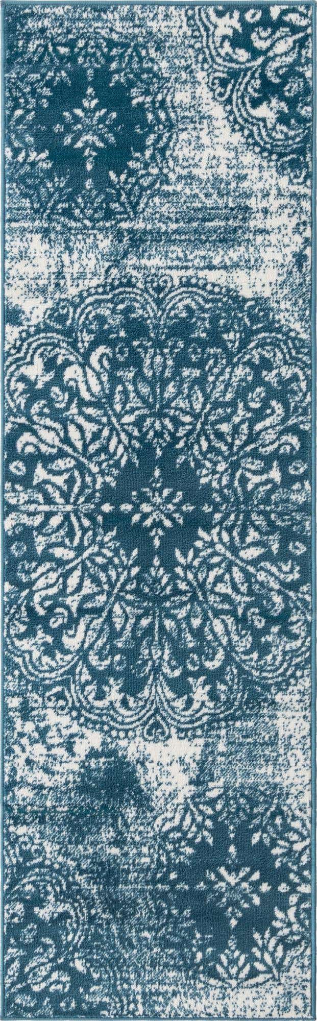 Blue 2' x 6' 7 Sofia Runner Area Rug Durable Easy Clean Stain Resistant Unique Carpet for Affordable Interior Home Design for Sale at Rug Engine
