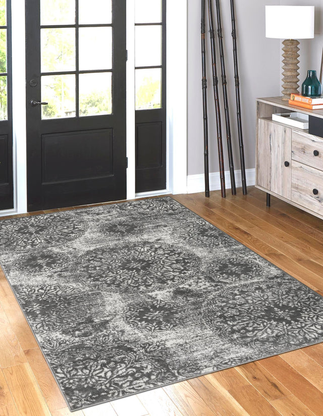Gray 7' 1 x 10' Sofia Rectangle Area Rug Durable Easy Clean Stain Resistant Unique Carpet for Affordable Interior Home Design for Sale at Rug Engine