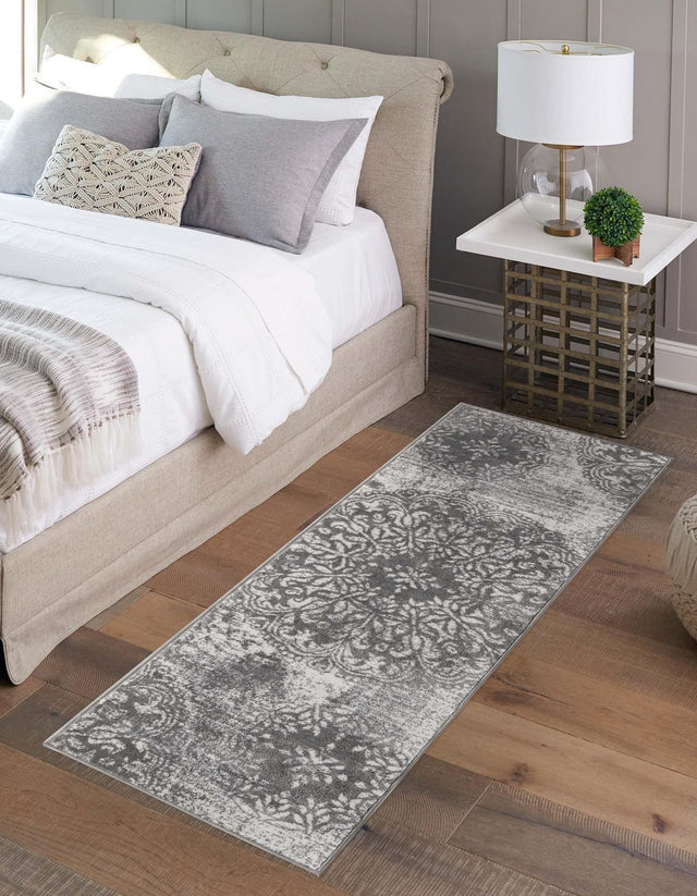 Gray 3' 3 x 16' 5 Sofia Runner Area Rug Durable Easy Clean Stain Resistant Unique Carpet for Affordable Interior Home Design for Sale at Rug Engine