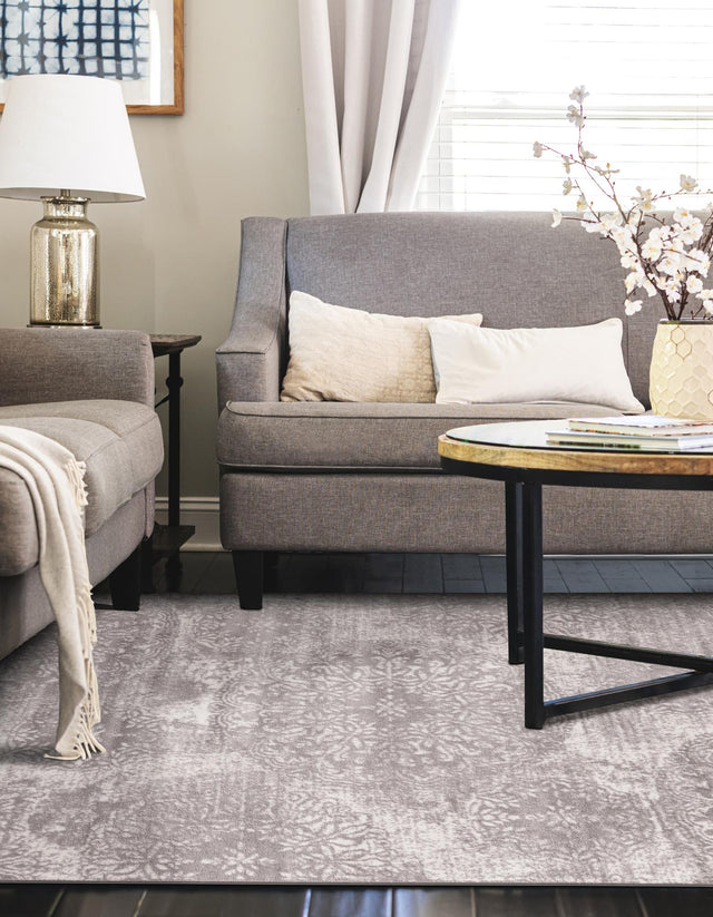 Light Gray 7' 1 x 10' Sofia Rectangle Area Rug Durable Easy Clean Stain Resistant Unique Carpet for Affordable Interior Home Design for Sale at Rug Engine