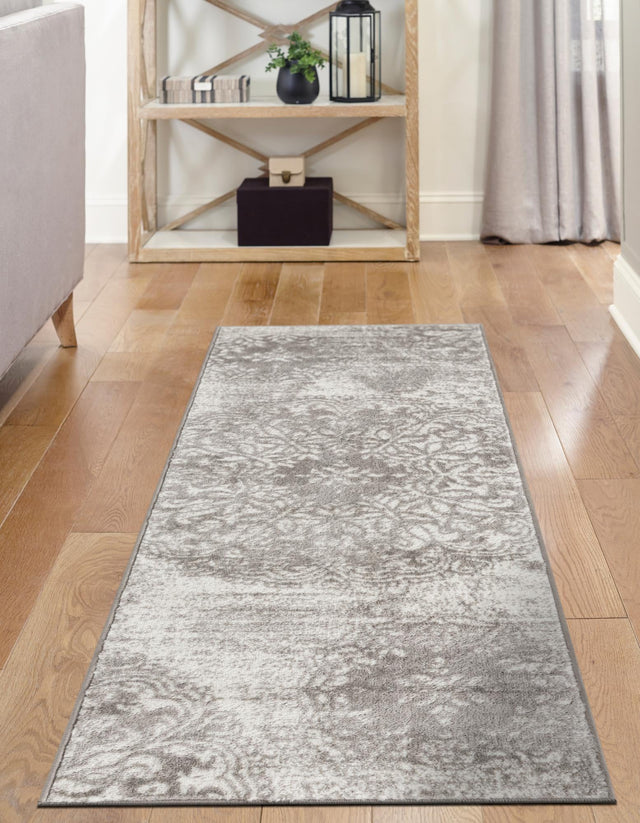 Light Gray 2' x 4' 1 Sofia Runner Area Rug Durable Easy Clean Stain Resistant Unique Carpet for Affordable Interior Home Design for Sale at Rug Engine